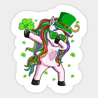 Dabbing Lepricorn Irish Unicorn St Patricks Day Sticker